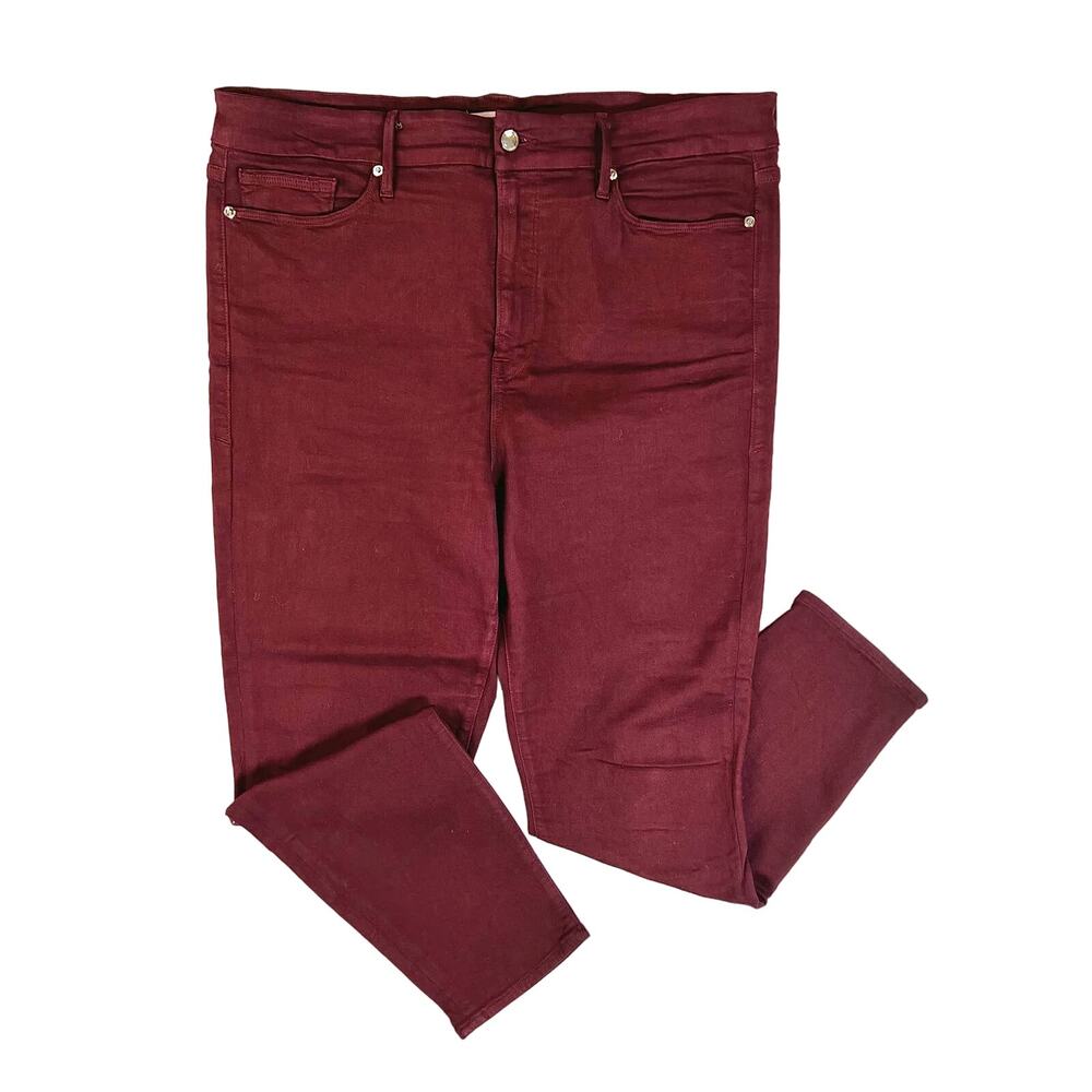 Good American Good Legs Skinny Jeans Womens 20 Burgundy/Maroon GLC403T High Rise